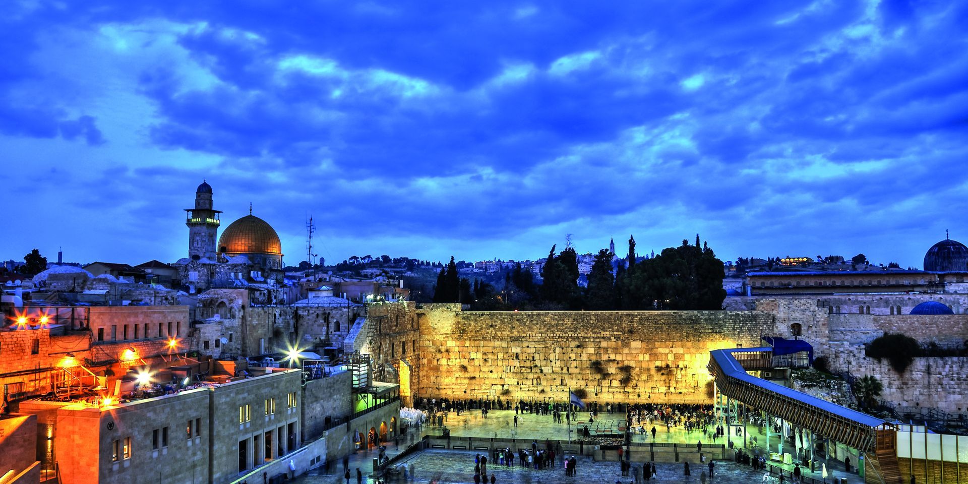 Western Wall, Dome of the Rock and Temple Mount. Jerusalem, Isra